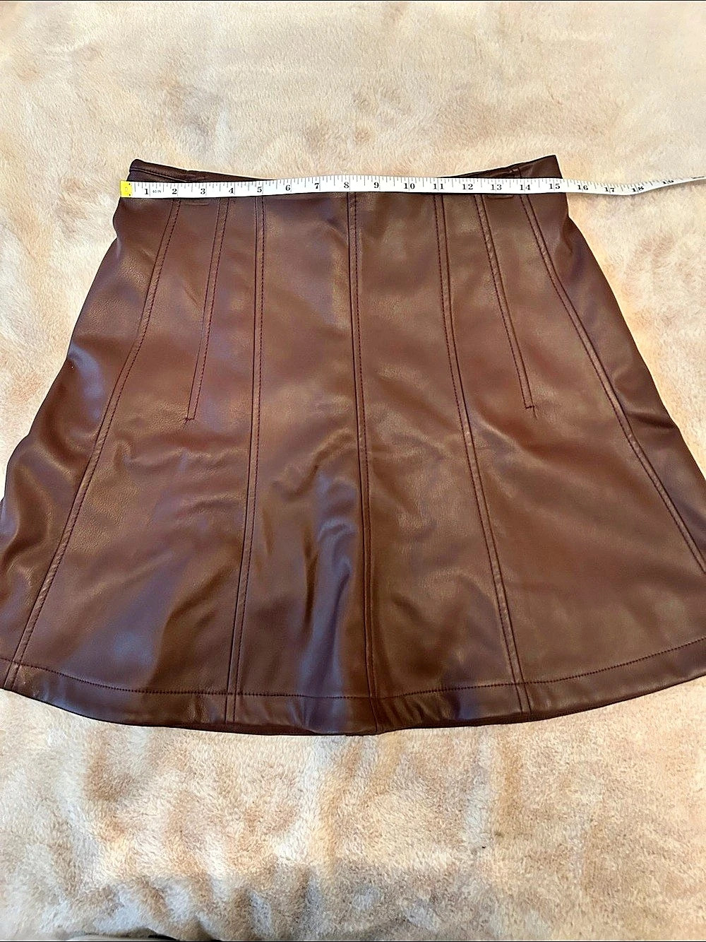 LOFT Faux Leather Mini Skirt Brown Size 10